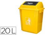 Contentor de Lixo em plástico Q-Connect com tampa de empurrar. Capacidade 20 litros, tamanho 340X240X450 mm. Cor amarelo