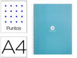 Caderno Espiral Liderpapel Micro Antartik capa forrada. Com 80 folhas, formato A4,, papel com 90 grs. Pontilhado uma banda 4 furos. Cor celeste.