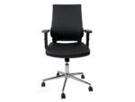 Cadeira Giratória Q-Connect encosto médio de imitação pele regulável em altura. Tamanho 980+100X630X625 mm. Cor preto.