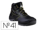 Botas Deltaplus De Seguranca Em Couro Pigmentado Sola Pu Bi-Densidade Cor Preto Tamanho 41