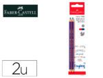 Lápis Bicolor Faber Castell fino Hexagonal. Cor vermelho/azul. Blister de 2 unidades.