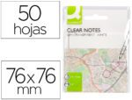 Bloco de Notas Adesivas Q-Connect Removiveis plástico translucido. Com 50 folhas. Formato 76X76 mm. Cor branco.
