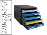 Bloco Classificador Secretária Exacompta Maxi Bee Blue. Com 6 gavetas.
