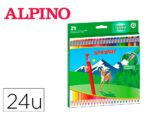 Lápis de Cor Alpino apagáveis. Caixa com 24 unidades, cores sortidas.