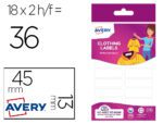 Etiqueta Adesiva Avery para têxtil sem engomar 45X13 mm. Blister de 36 unidades.