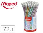 Lápis de Grafite Maped plástico Glitter deco Hb, com borracha, cores sortidas.