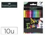 Marcador Faber Castell Black edition ponta de pincél. Caixa com 10 unidades, cores sortidas.