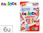 Marcador Carioca Stamperello, caixa 6 unidades, cores sortidas.