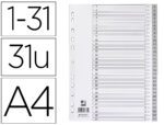 Separador Numerico Q-Connect Plastico 1-31 Conjunto De 31 Separadores Din A4 Multiperfurados