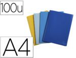 Capa Catálogo Exacompta 100 bolsas, formato A4. Cor reciclada em polipropileno, cores sortidas.