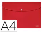Bolsa Porta Documentos Leitz em polipropileno recycle com fecho de mola. Formato A4, cor vermelho.