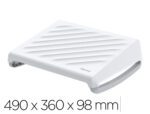 Apoio de Pés Fellowes Breyta, 3 ajustes de altura, 100% reciclável, formato 490X360X98 mm. Cor branco.