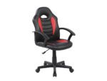 Cadeira Gaming Rocada, braços fixos, base em nylon com rodas. Imitação pele preto/vermelho. Medidas: 435X430X880-995 mm.