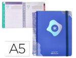 Agenda escolar Antartik Ano 24-25 Coleção máximal. Cor azul. Dia página A5.