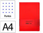 Caderno com Elástico Antartik capa dura vermelha. Formato A4, com 100 folhas pontos, gramagem 80 grs.