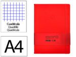 Caderno com Elástico Antartik capa dura vermelha. Formato A4, com 100 folhas quadrículadas, gramagem 80 grs.