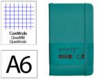 Caderno com Elástico Antartik capa dura verde água-marinha. Formato A6, com 100 folhas quadrículadas, gramagem 80 grs.
