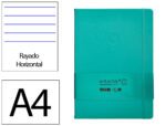 Caderno com Elástico Antartik capa dura turquesa. Formato A4, com 100 folhas pautadas, gramagem 80 grs.