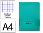 Caderno com Elástico Antartik capa dura turquesa. Formato A4, com 100 folhas quadrículadas, gramagem 80 grs.