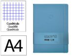 Caderno com Elástico Antartik capa dura azul claro. Formato A4, com 100 folhas quadrículadas, gramagem 80 grs.