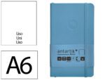 Caderno com Elástico Antartik capa mole azul claro. Formato A6, com 100 folhas lisas, gramagem 80 grs.