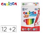 Marcador Carioca Joy, bolsa papel 12 unidades, cores sortidas + 2 grátis.