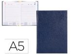 Agenda Encadernada Liderpapel Corfu. formato A5. Ano 2025, dia página. Cor azul. Papel de 60 grs. Em português.