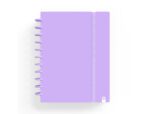 Caderno Carchivo Ingeniox Foam, formato A5, com 80 folhas, quadrículado. Capa cor malva pastel.