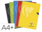 Caderno Espiral Clairefontaine capa polipropileno fólio. Com 80 folhas, papel de 90 grs. quadrículado 4mm. Cores vivas sortidas.