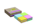 Bloco de Notas Adesivas Post-It Super Sticky Z-notes. Formato 76X76 mm. Com 90 folhas. Pack de 16 mm. Cores sortidas.