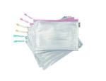 Bolsa Multiusos Tarifold Zipper. Com fecho de correr. Formato A4. Pack de 6 unidades. Cores pastel sortidas.