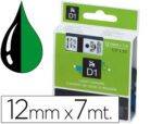 Fita Dymo D1 preto-verde 12 mm. X 7 metros.