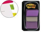 Bandas Separadoras Post-It Index 3M. Formato 25,4X43,1 mm. Dispensador de 50 unidades. Cor violeta.