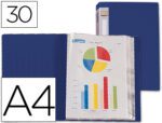 Capa Catálogo Liderpapel 30 bolsas, formato A4. Cor azul.