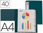 Capa Catálogo Liderpapel 40 bolsas, formato A4. Cor verde.