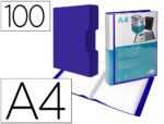 Capa Catálogo Liderpapel 100 bolsas, formato A4. Cor azul com caixa.
