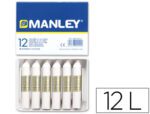Lápis de Cera Manley. Pack com 12 unidades. Cor branco