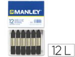 Lápis de Cera Manley. Pack 12 unidades. Cor preto