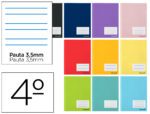 Caderno Escolar Liderpapel, com 16 folhas. Formato A5, pautado de 3,5 mm.
