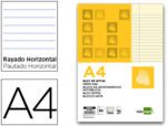 Bloco de Notas Liderpapel colado. Formato A4. Contém 50 folhas pautadas. Cor amarelo.