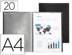 Capa Catálogo Liderpapel 20 bolsas em polipropileno, formato A4. Cor preto opaco.