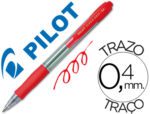Esferográfica Pilot Super grip vermelho, retrátil com grip. Tinta à base de óleo.