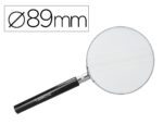 Lupa Cristal Q-Connect Aro Metálico, diâmetro 89 mm.