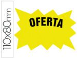 Etiqueta Cartolina, cor amarela Fluo 110X80mm. para marcar preços, pack 50 unidades.