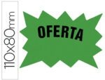 Etiqueta Cartolina, cor verde Fluo 110X80mm. para marcar preços, pack 50 unidades.