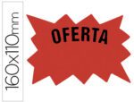 Etiqueta Cartolina, cor vermelha Fluo 160X110mm. para marcar preços, pack 50 unidades.