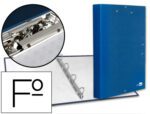 Capa Liderpapel 4 Aneis 25 Mm Com Elasticos Aba E Mini-Clip Azul