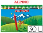 Lápis de Cor Alpino. Estojo de cartão com 30 unidades, cores sortidas.