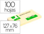 Bloco de Notas Adesivas Q-Connect. Formato 76 X 127 mm. Cor amarelo.
