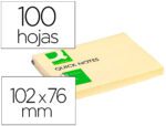 Bloco de Notas Adesivas Q-Connect. Formato 76 X 102 mm. Cor amarelo.
